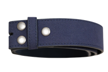Navy Suede Snap on Belt Strap
