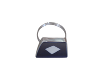 Navy and White Diamond Napkin Ring