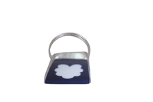Navy and White Napkin Ring