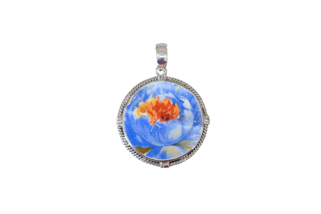 Ocean Blue Floral Pendant