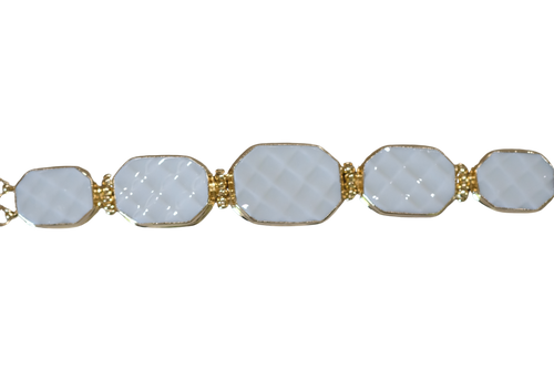 Octagon White Waffle Bracelet