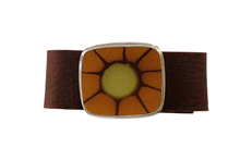 Orange Burst Retro Leather Bracelet