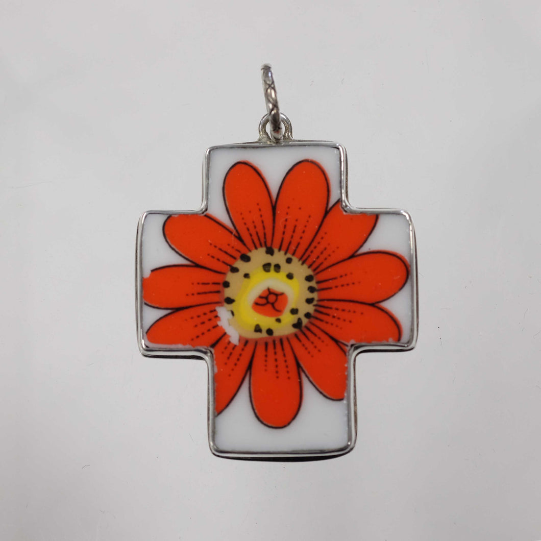 Orange Cross Pendant