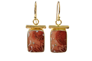 Orange Floral Earrings