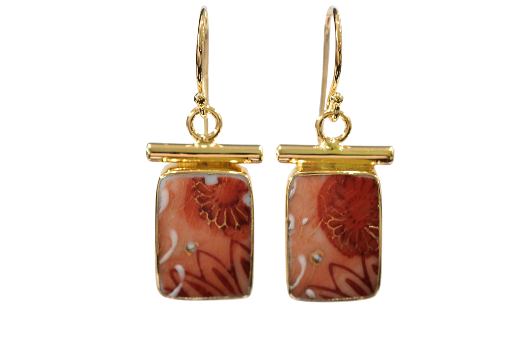 Orange Floral Earrings