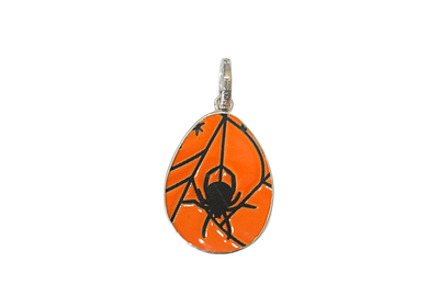 Orange Spider Web Pendant