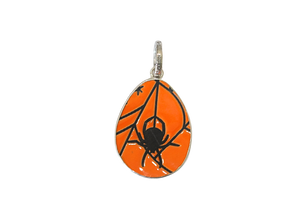 Orange Spider Web Pendant