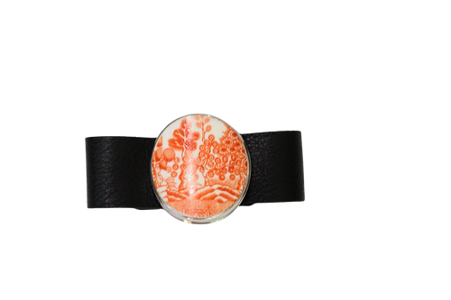 Orange Willow Leather Bracelet