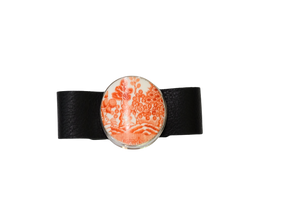 Orange Willow Leather Bracelet