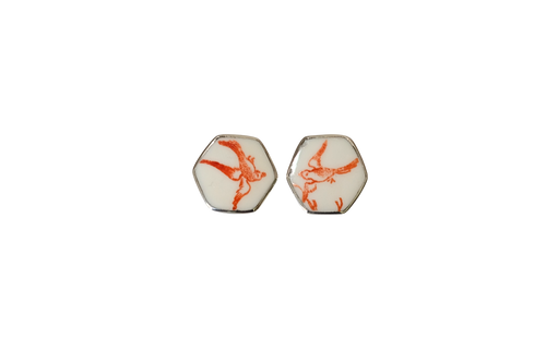 Orange Willow Post Earrings