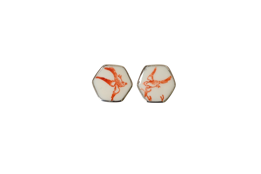 Orange Willow Post Earrings