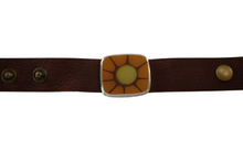 Orange Burst Retro Leather Bracelet