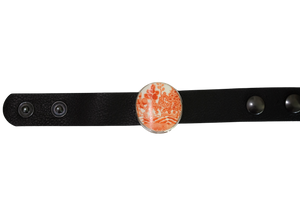 Orange Willow Leather Bracelet