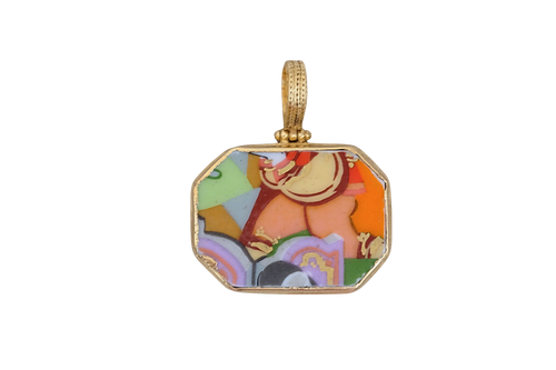 Orangey Octagon Pendant