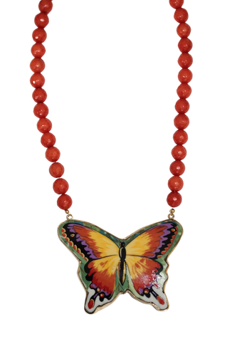 Orangie Butterfly Necklace