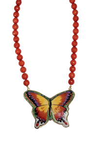 Orangie Butterfly Necklace