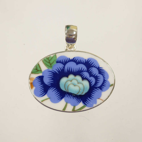Oval Blue and Turquoise Pendant