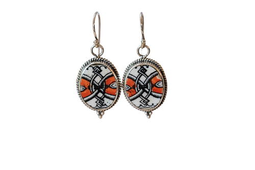 Oval Geometric Earrings