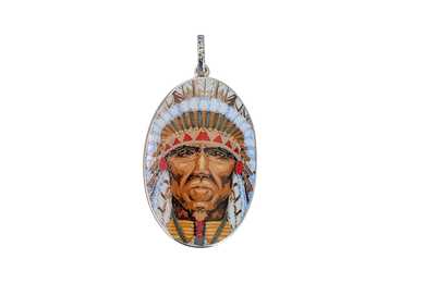 Oval Indian Chief Pendant
