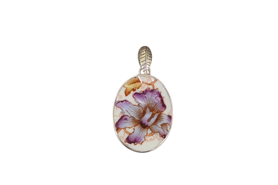 Oval Lavender Petals Pendant