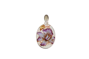 Oval Lavender Petals Pendant