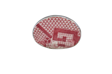 Oval Red Willow Geometric Napkin Ring