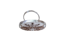 Oval Brown Transferware Napkin Ring