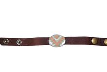 Oval Southwestern Leather Bracelet