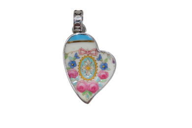 Pink Bow Heart Pendant