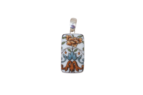 Rectangle Flirty Floral Pendant