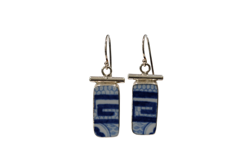 Rectangle Greek Key Willow Earrings