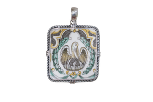 Rectangle Louisiana Pelican Pendant