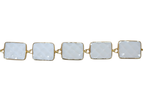 Rectangle White Waffle Bracelet