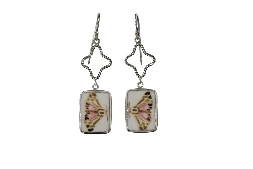 Rectangle star butterfly earrings
