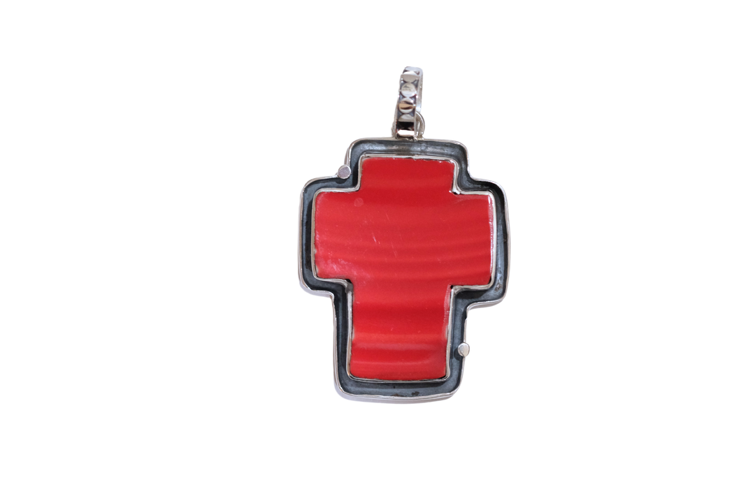 Red Fiesta Cross Pendant