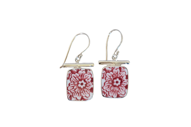 Red Floral Earrings
