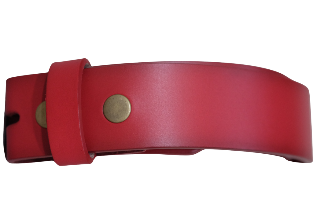 Red Leather Snap on Belt Strap
