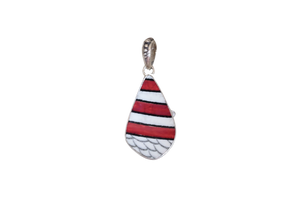 Red Striped Teardrop Pendant