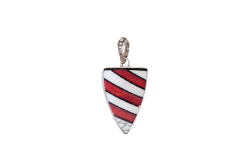 Red Striped Triangle Pendant