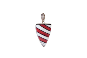 Red Striped Triangle Pendant