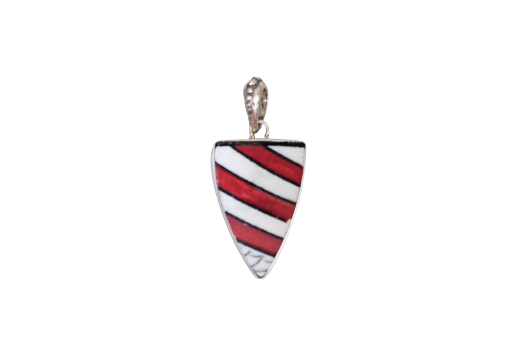 Red Striped Triangle Pendant