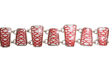 Red and White Scales Bracelet