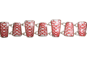 Red and White Scales Bracelet