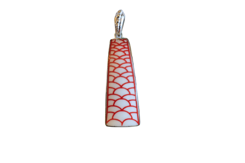 Red and White Scales Pendant