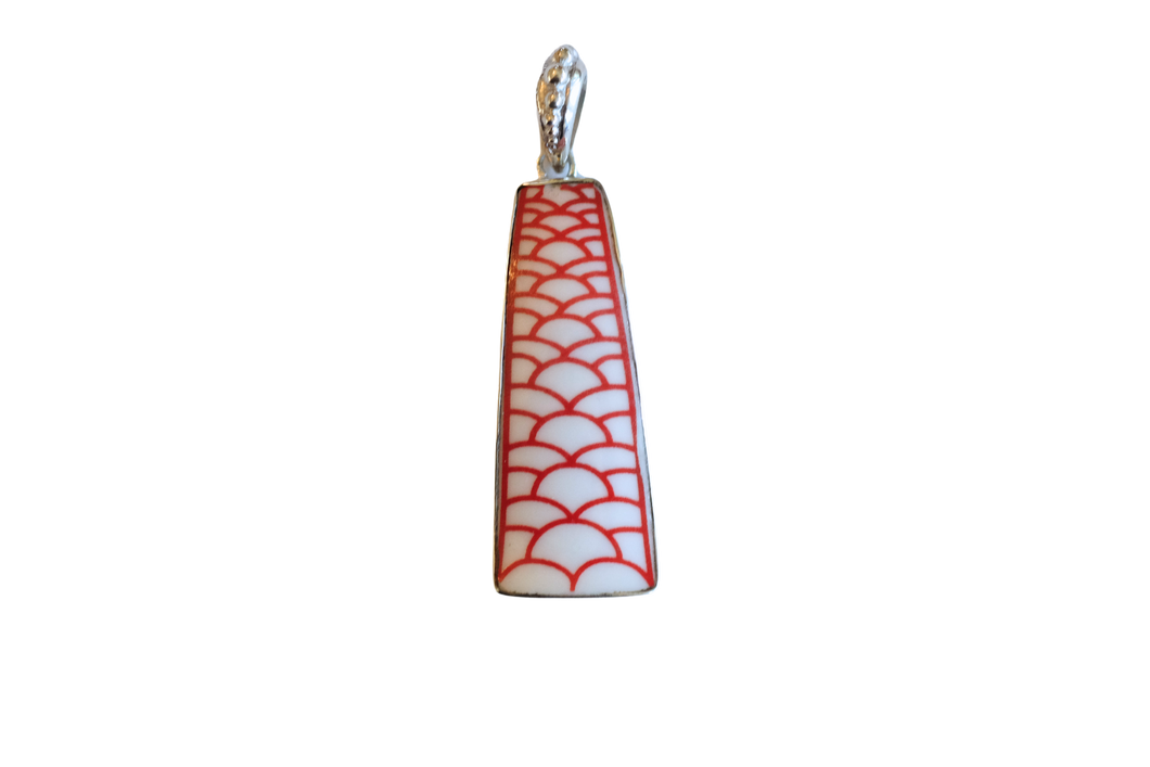 Red and White Scales Pendant