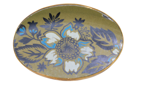 Retro Olive Floral Belt Buckle