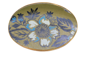 Retro Olive Floral Belt Buckle