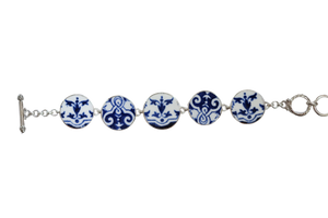 Round Blue and White Bracelet
