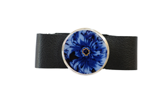 Round Flo Blue Leather Bracelet
