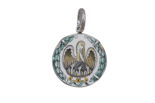Round Louisiana Pelican Pendant